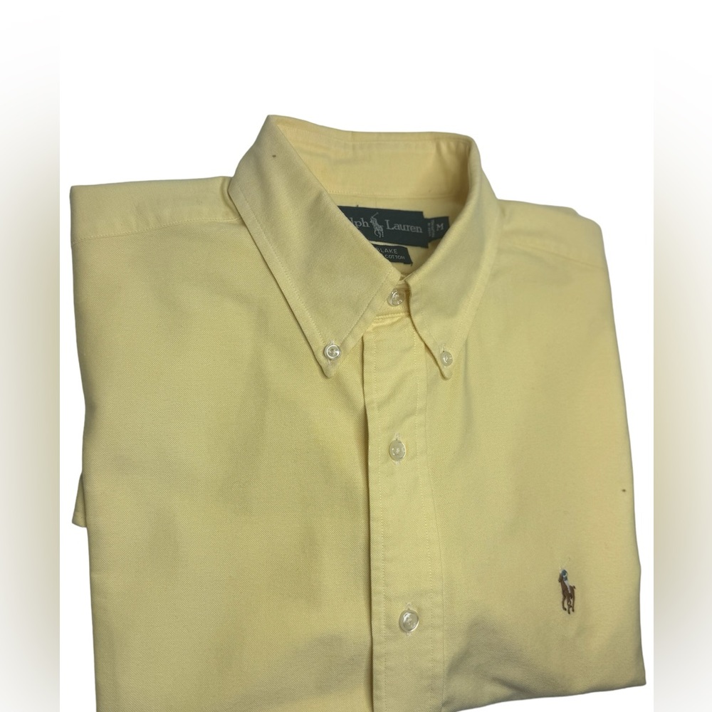 Polo Ralph Lauren Men’s classic fit button down. Shirt Yellow Pony. Size Medium